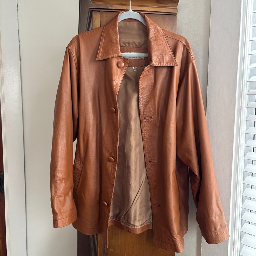 VTG Torero Original Tan Brown Leather Jacket Men’s Size 42